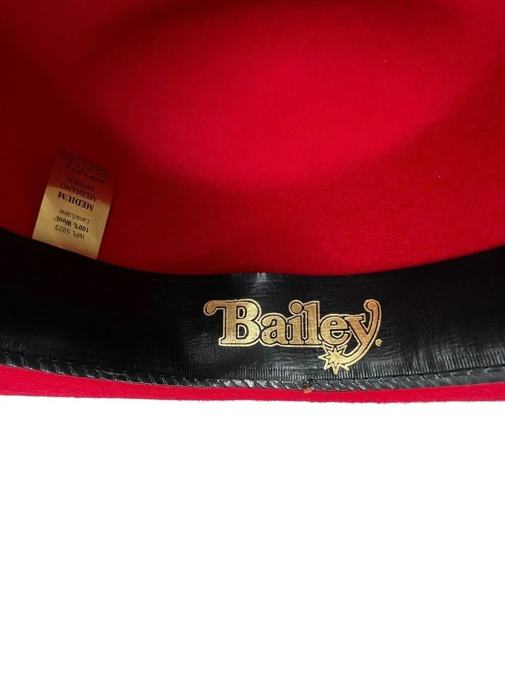 Bailey Youth Ranger Cowboy Hat Red 100% Wool Felted Western Rodeo Child Kids EUC